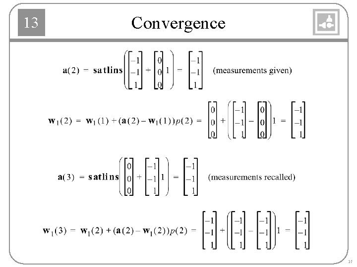 13 Convergence 27 