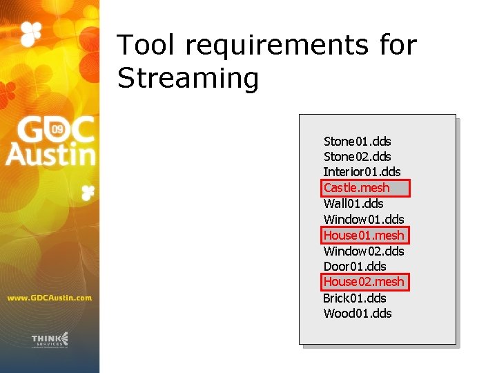 Tool requirements for Streaming Stone 01. dds Stone 02. dds Interior 01. dds Castle.