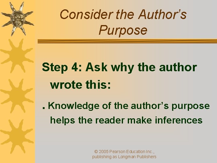 Consider the Author’s Purpose Step 4: Ask why the author wrote this: . Knowledge