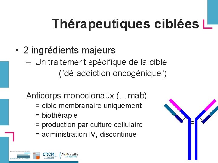 Thérapeutiques ciblées • 2 ingrédients majeurs – Un traitement spécifique de la cible (“dé-addiction
