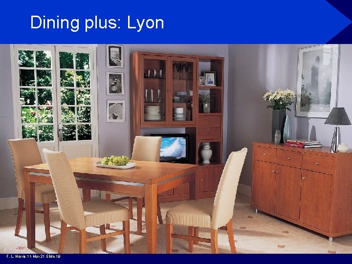 Dining plus: Lyon F. L. Norrie 11 -Mar-21 Slide 19 