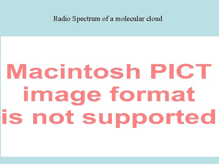 Radio Spectrum of a molecular cloud 