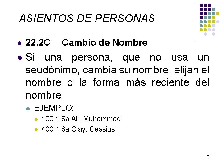 ASIENTOS DE PERSONAS l 22. 2 C l Si una persona, que no usa