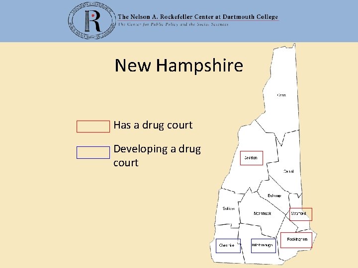 New Hampshire Has a drug court Developing a drug court 