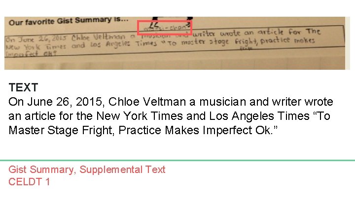 TEXT On June 26, 2015, Chloe Veltman a musician and writer wrote an article