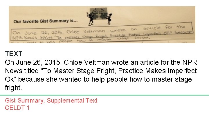 TEXT On June 26, 2015, Chloe Veltman wrote an article for the NPR News