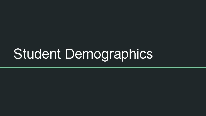 Student Demographics 