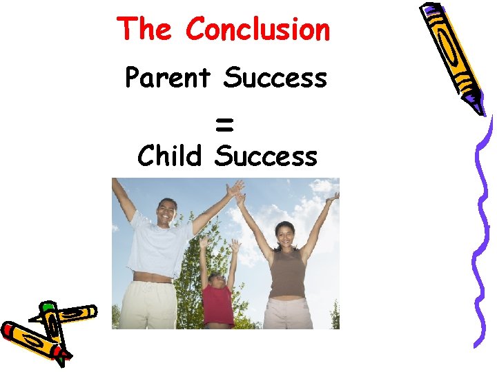 The Conclusion Parent Success = Child Success 