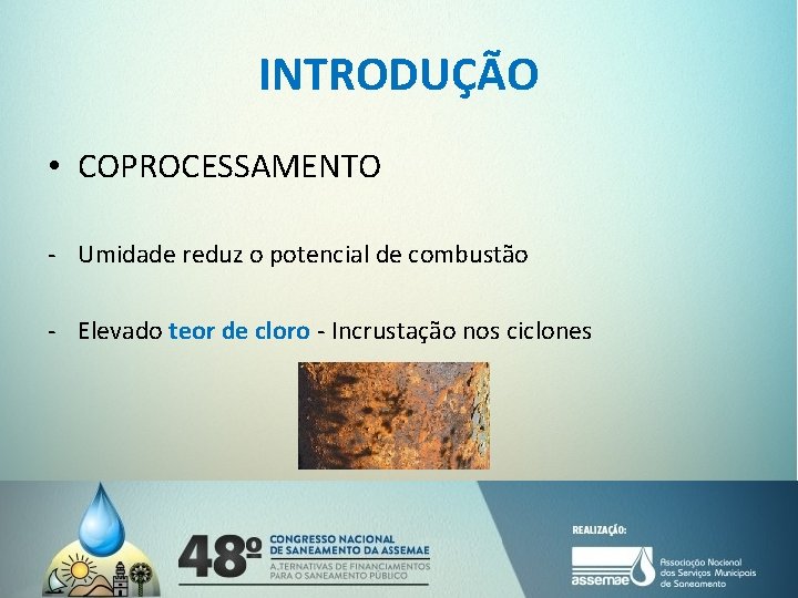 INTRODUÇÃO • COPROCESSAMENTO - Umidade reduz o potencial de combustão - Elevado teor de