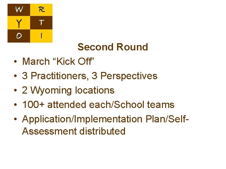  • • • Second Round March “Kick Off” 3 Practitioners, 3 Perspectives 2