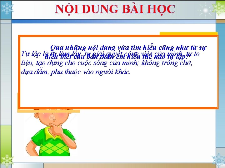 NỘI DUNG BÀI HỌC Qua những nội dung vừa tìm hiểu cũng như từ