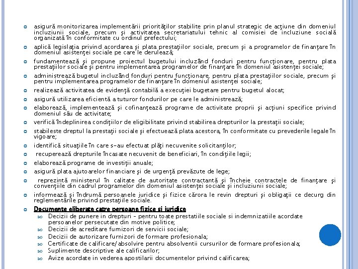  asigură monitorizarea implementării priorităţilor stabilite prin planul strategic de acţiune din domeniul incluziunii