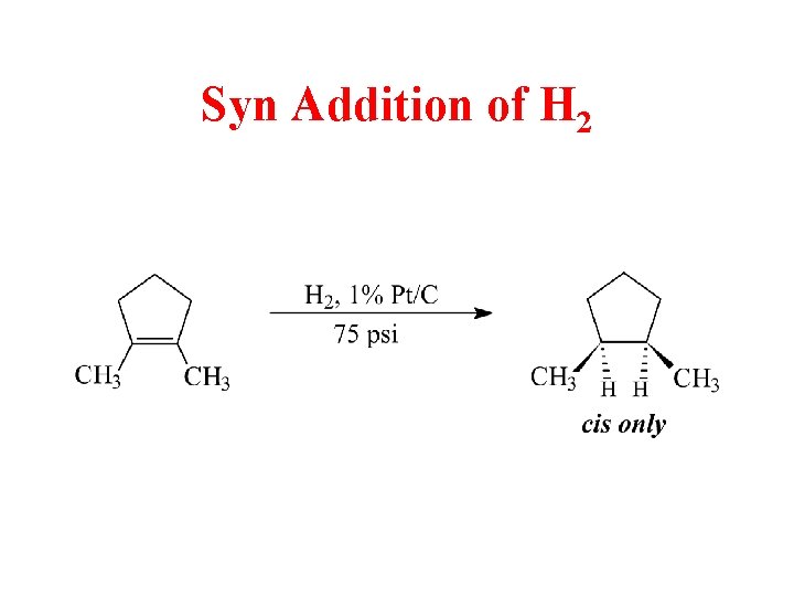 Syn Addition of H 2 