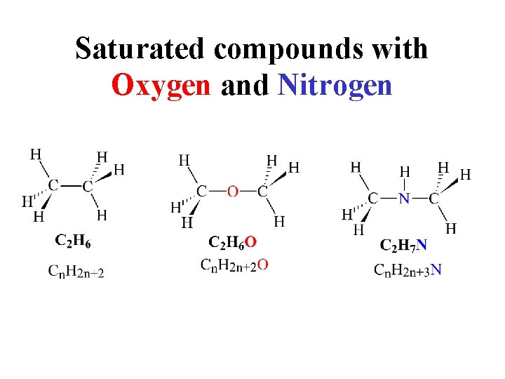 Saturated compounds with Oxygen and Nitrogen 