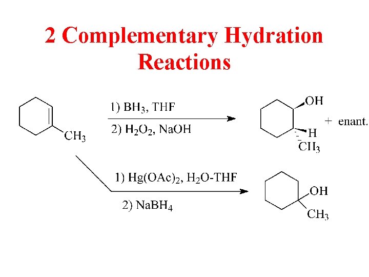 2 Complementary Hydration Reactions 