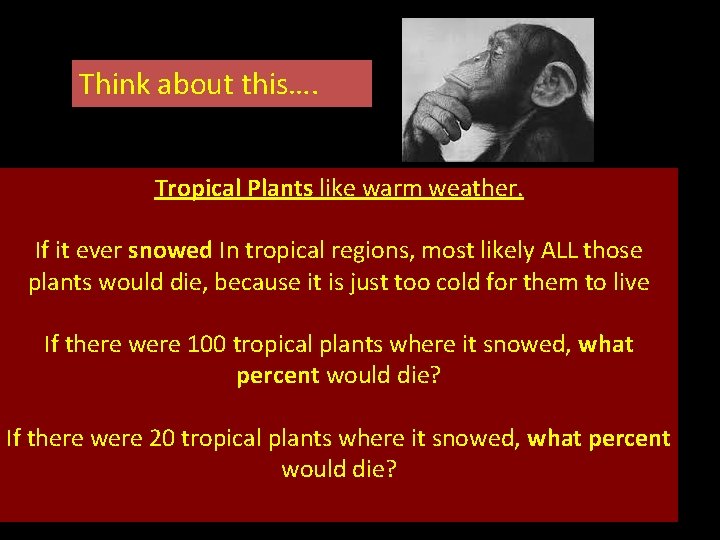 Think about this…. Tropical Plants like warm weather. If it ever snowed In tropical