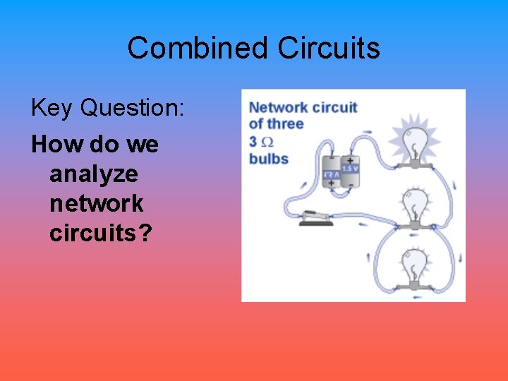 Combined Circuits Key Question: How do we analyze network circuits? 