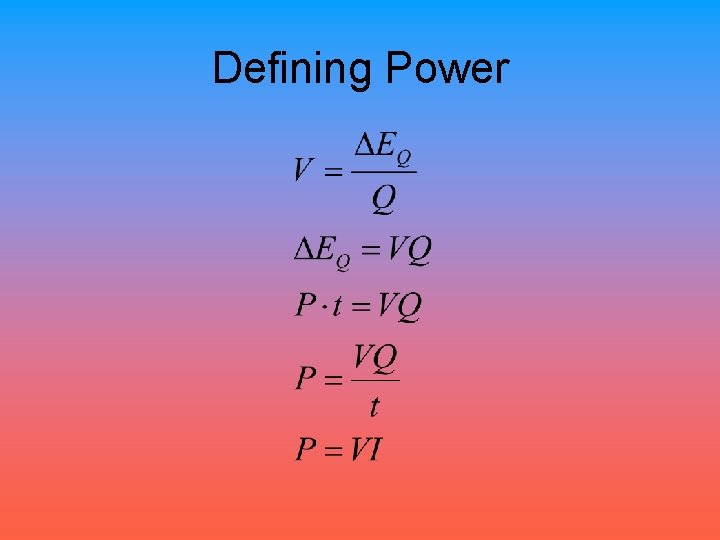 Defining Power 