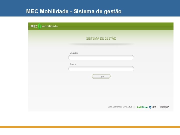 MEC Mobilidade - Sistema de gestão 