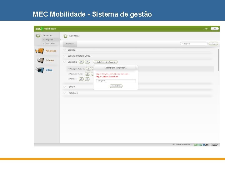 MEC Mobilidade - Sistema de gestão 