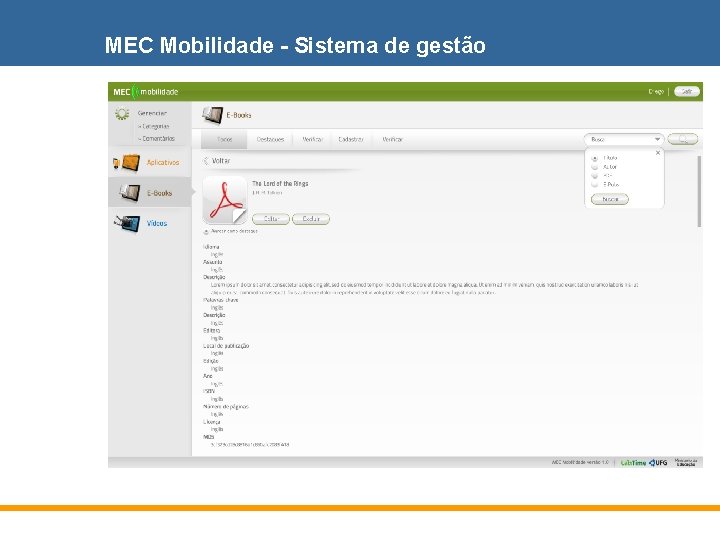 MEC Mobilidade - Sistema de gestão 