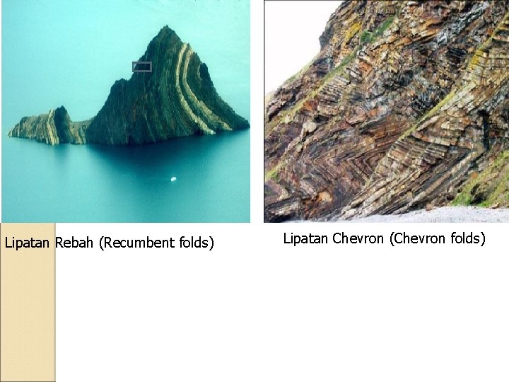 Lipatan Rebah (Recumbent folds) Lipatan Chevron (Chevron folds) 