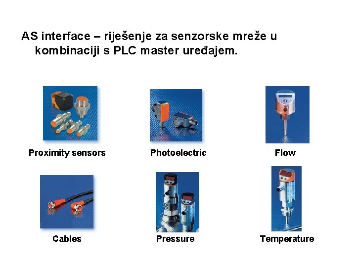 AS interface – riješenje za senzorske mreže u kombinaciji s PLC master uređajem. Proximity