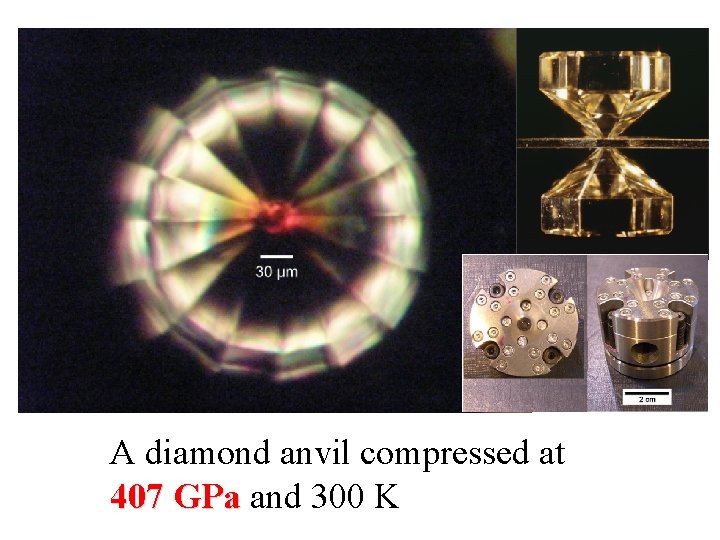 A diamond anvil compressed at 407 GPa and 300 K 