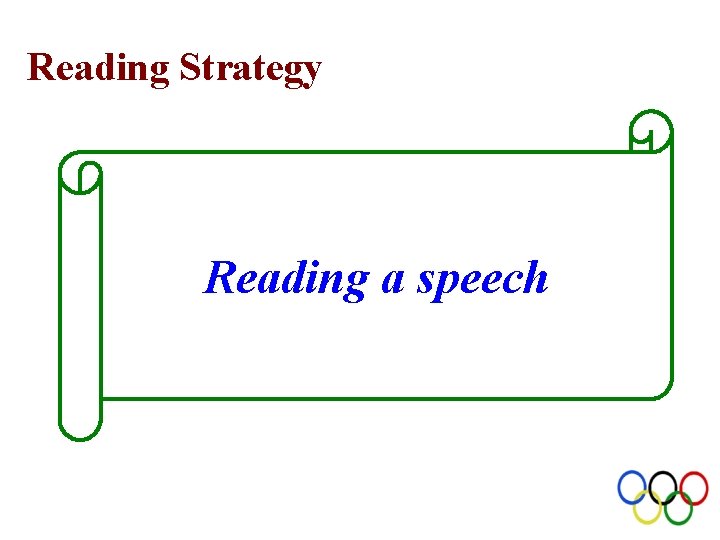 Reading Strategy Reading a speech 