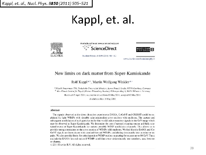 Kappl, et. al. , Nucl. Phys. B 850 (2011) 505– 521 Kappl, et. al.