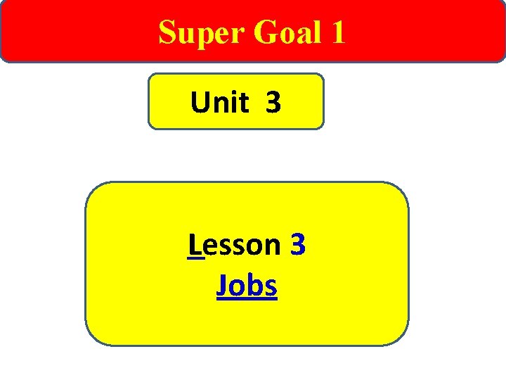 Super Goal 1 Unit 3 Lesson 3 Jobs 