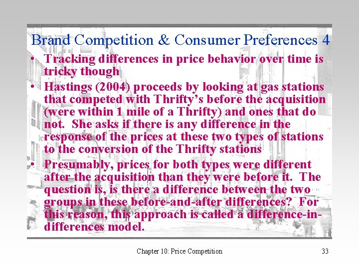 Brand Competition & Consumer Preferences 4 • Tracking differences in price behavior over time