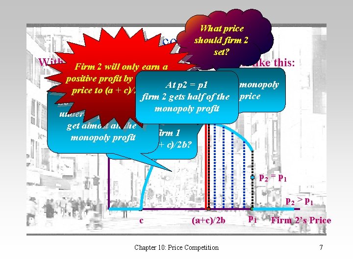 What price should firm 2 set? Bertrand competition 4 With p 1 Firm >