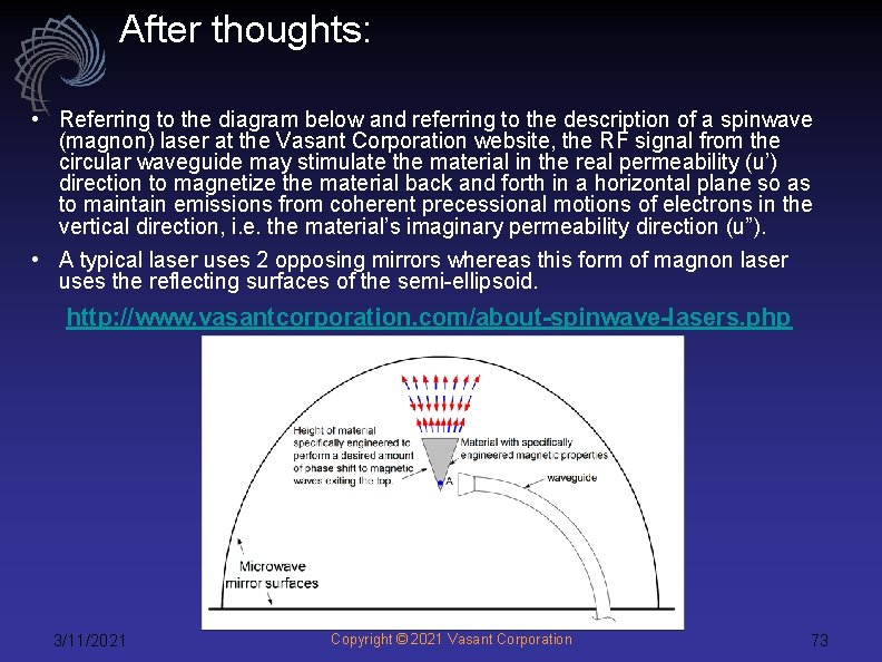 After thoughts: • Referring to the diagram below and referring to the description of