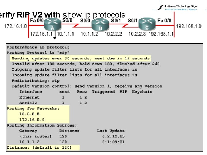 erify RIP V 2 with show ip protocols 22 