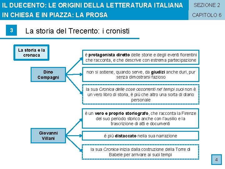 IL DUECENTO: LE ORIGINI DELLA LETTERATURA ITALIANA IN CHIESA E IN PIAZZA: LA PROSA