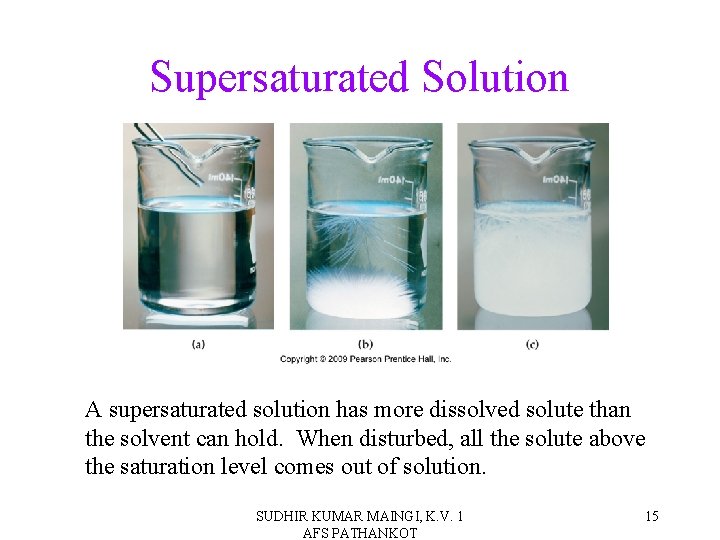 Supersaturated Solution A supersaturated solution has more dissolved solute than the solvent can hold.