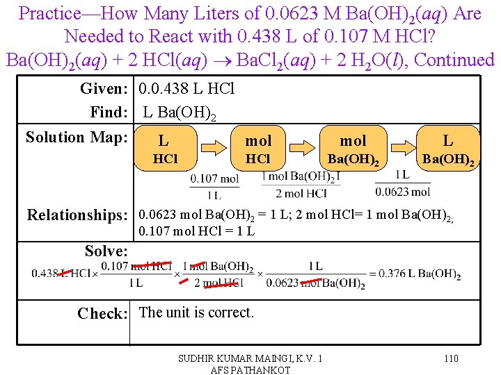 Practice—How Many Liters of 0. 0623 M Ba(OH)2(aq) Are Needed to React with 0.