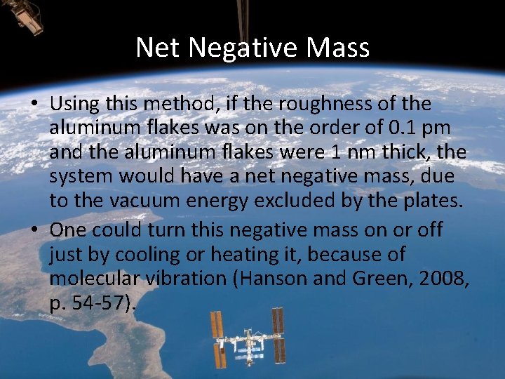 Net Negative Mass • Using this method, if the roughness of the aluminum flakes Net Negative Mass • Using this method, if the roughness of the aluminum flakes