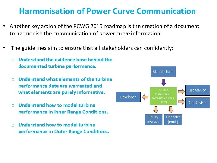 Harmonisation of Power Curve Communication • Another key action of the PCWG 2015 roadmap