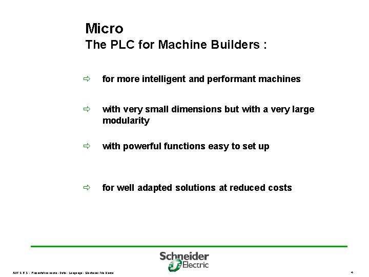 Micro The PLC for Machine Builders : ð for more intelligent and performant machines