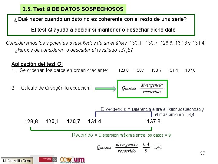 2. 5. Test Q DE DATOS SOSPECHOSOS ¿Qué hacer cuando un dato no es