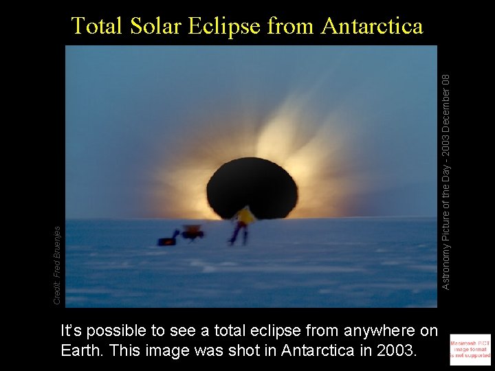 It’s possible to see a total eclipse from anywhere on Earth. This image was