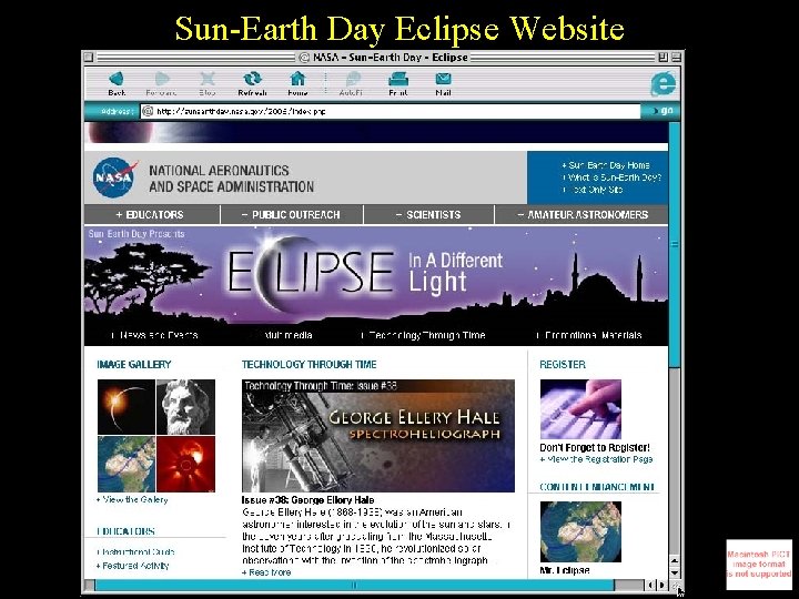 Sun-Earth Day Eclipse Website 