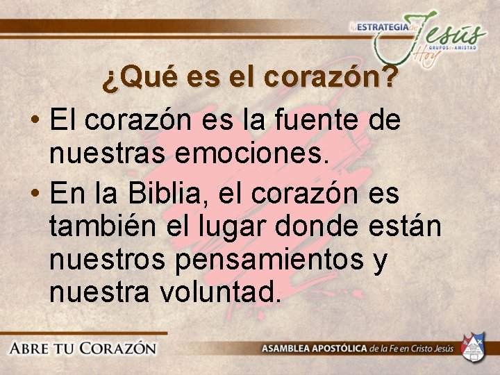 ¿Qué es el corazón? • El corazón es la fuente de nuestras emociones. • ¿Qué es el corazón? • El corazón es la fuente de nuestras emociones. •