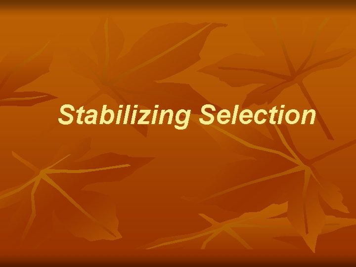 Stabilizing Selection 