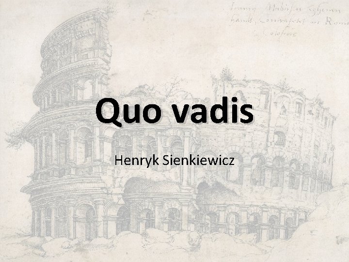 Quo vadis Henryk Sienkiewicz 