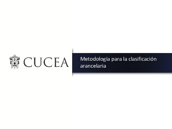 Metodología para la clasificación arancelaria Metodología para la clasificación arancelaria
