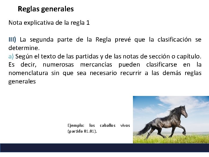 Reglas generales Nota explicativa de la regla 1 III) La segunda parte de la Reglas generales Nota explicativa de la regla 1 III) La segunda parte de la