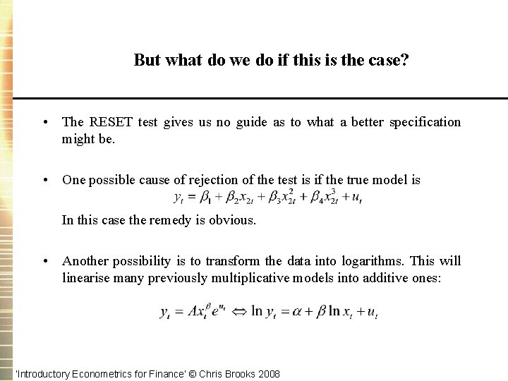 But what do we do if this is the case? • The RESET test